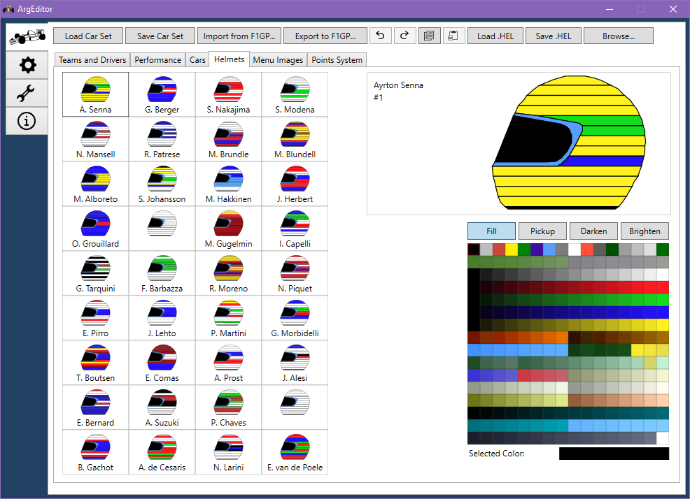 Helmets tab screenshot