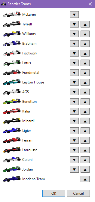 Reorder teams screenshot