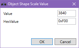 Object shape scale value editing