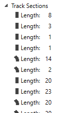 Track section treeview screenshot